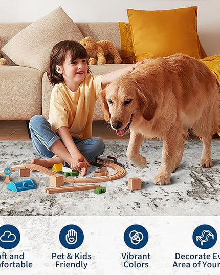 Modern Abstract 2x7 Runner Rug Washable Non Slip Stain Resistant Rug for Hallway Kitchen Bedroom Non Shedding Low Pile Indoor Floor Cover,Taupe/Beige