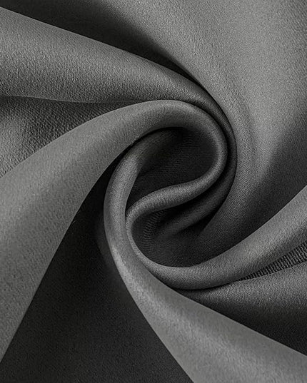 Joydeco Light Grey Custom Solid Single Blackout Curtain for Bedroom and Living Room, Grommet Thermal Insulated Room Darkening Curtain 1 Panel (Custom Size,Light Grey)