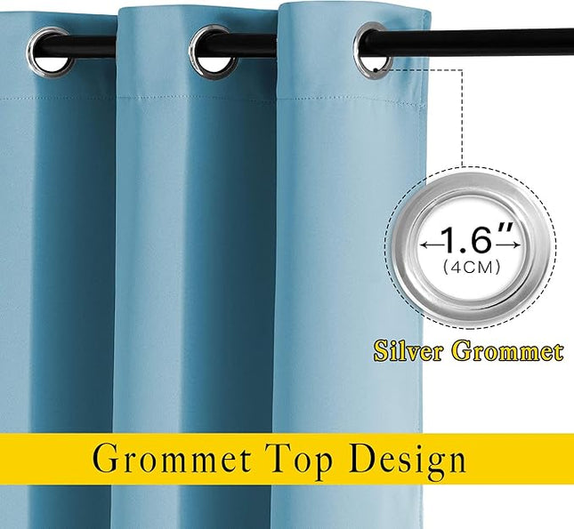 NICETOWN Room Darkening Curtain Panels - Window Treatment Thermal Insulated Grommet Light Blocking Curtains Drapes for Bedroom/Home Office (2 Panels, 46 by 54, Teal Blue)