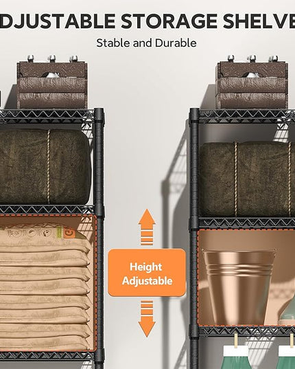 Standing Shelf Units Wire Rust-Proof Outdoor Storage Shelving 4-Tier Utility Shelving Unit for Garden Home,Kitchen,Office Dark Grey 17.7" D x 35.5" W x 59.4" H
