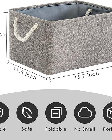 TheWarmHome Storage Bins - 3PCS Fabric Storage Baskets for Organizing Shelves | Large Basket Closet Organizer for Home Shelf Dog Laundry Organization | Collapsible Storage Cubes W/Handles