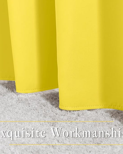 NICETOWN Bright Yellow Blackout Curtains 84 inch Long for Bedroom - Thermal Insulated Solid Grommet Light Blocking Window Curtains & Drapes for Living Room (2 Panels, 52 x 84 Inch, Bright Yellow)