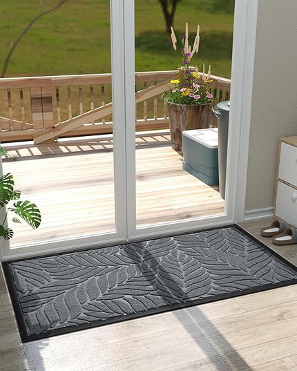 Yimobra 47x24 Large Door Mat Outdoor Indoor, All-Season Waterproof Door Mat Outside Entrance, All-Weather Non-Slip Outside Doormat for Garage Patio Entryway, Grey