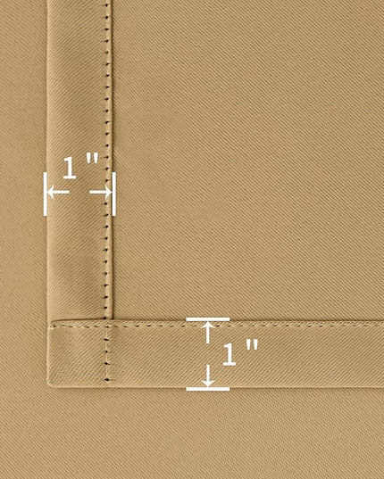 BGment Rod Pocket and Back Tab Blackout Curtains for Bedroom - Thermal Insulated Room Darkening Curtains for Living Room, 2 Window Curtain Panels (52 x 63 Inch, Khaki)