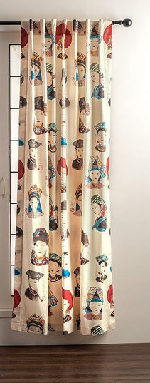 Maison d' Hermine Curtains for Living Room 100% Cotton 84 inch Length Two Panels Light Filtering Curtains for Bedroom Windows with Rod and Loop Pockets Drapes (Pupeo People, 50" W x 84" L)