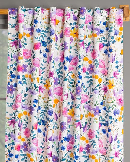 Maison d'Hermine Curtains for Living Room 100% Cotton 84 inch Length One Panel Window Curtains for Bedroom with Loop & Rod Pockets - Maia, 50" W x 84" L