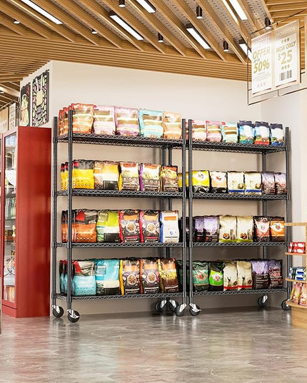 IZEUK Heavy Duty Garage Shelving, 4 Tier Wide Metal Storage Shelf Rack, Adjustable Utility Organizer for Basement, Warehouse, Garage, Black, 23.6" D x 53.1" W x 73.6" H