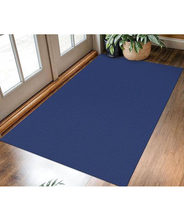 KOZYFLY Washable Entryway Rug 3x5 Ft Area Rugs Cotton Rubber Backed Throw Rugs Indoor Door Mat Kitchen Rugs Braided Floor Carpet for Front Entrance Bathroom Kitchen Living Room, Royal Blue