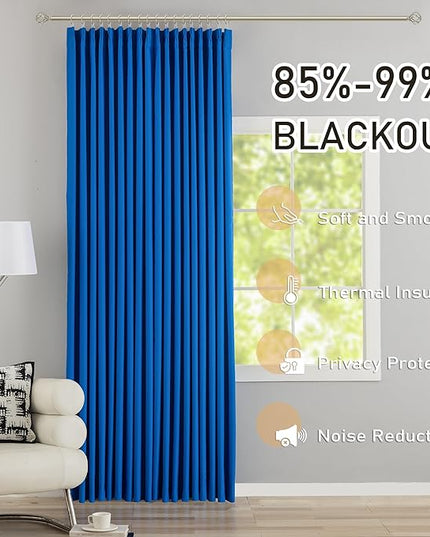 DONREN Klein Pinch Pleated Blackout Curtains with Hooks - 108 inch Length Room Darkening Thermal Insulated Window Curtain Panels for Living Room Bedroom 2 Panel 40" Wx108 L