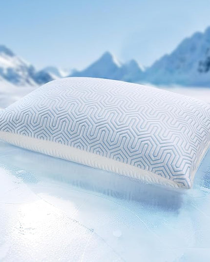puredown® Cooling Goose Feather Down Pillow, Set of 1, King Size Bed Pillow Insert with Soft Cooling Pillowcase for Cool Sleep