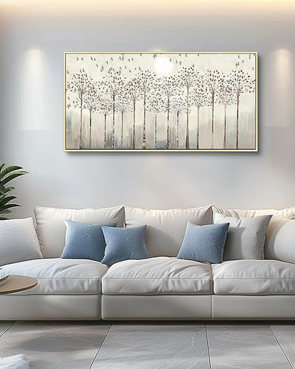hyidecorart Natural Wood Framed Canvas Wall Art For Living Room Large Wall Decorations For Bedroom Room Office Wall Decor Abstract Scenery Wall Painting Prints Pictures Artwork Home Boho Wall Decor
