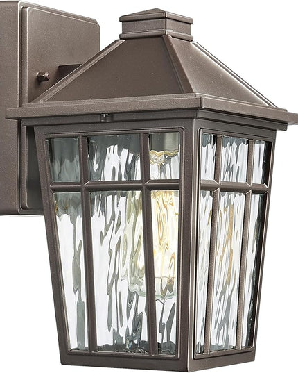 Darkaway Outdoor Sconce Lights Wall Light Fixtures, Exterior Porch Light Outdoor Sconce Anti-Rust Waterproof Aluminum Outside Light with Water Ripple Glass for Patio Yard Doorway Garage