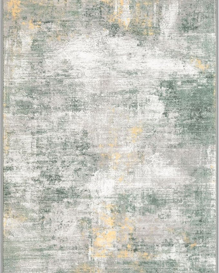 IOHOUZE Small Abstract Area Rug 2x3 Ft Entryway Rugs Washable Door Mat Indoor Entrance, Printed Faux Wool Non Slip Floor Carpet for Foyer Front Door Sink, Light Green/Gray/Orange