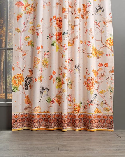 Maison d' Hermine Curtains for Living Room 100% Cotton 84 inch Length One Panel Light Filtering Curtains for Bedroom Windows with Rod and Loop Pockets Drapes (Kelim Prairie, 50" W x 84" L)