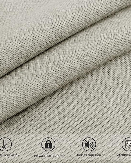 Easy-Going Linen Look Blackout Curtain Grommet Window Curtain Drapes for Bedroom, Living Room Thermal Insulated Room Darkening (2 Panels, 42x63 inch, Beige)