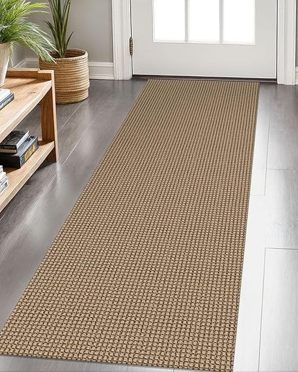KOZYFLY Boho Runners for Hallways 2x6 ft Washable Kitchen Runner Non Slip Rubber Backed Hall Runners Cotton Entryway Runner Rugs Floor Carpet for Indoor Backdoor Bedroom Kitchen, Tan/Orange/Brown