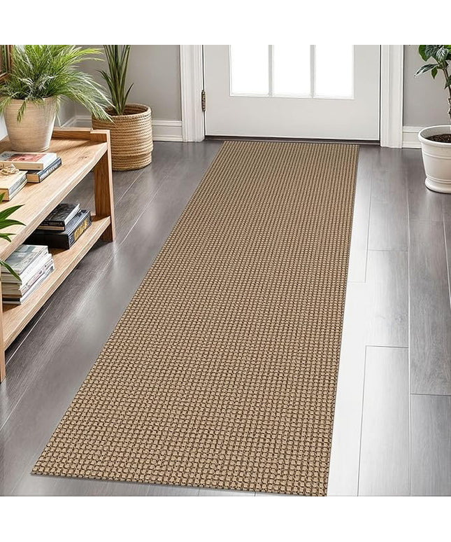 KOZYFLY Boho Runners for Hallways 2x6 ft Washable Kitchen Runner Non Slip Rubber Backed Hall Runners Cotton Entryway Runner Rugs Floor Carpet for Indoor Backdoor Bedroom Kitchen, Tan/Orange/Brown
