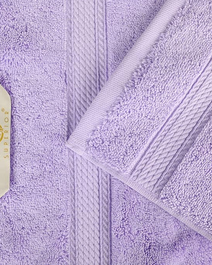Superior Egyptian Cotton Pile 8 Piece Towel Set, Includes 2 Bath, 2 Hand, 4 Face Towels/Washcloths, Ultra Soft Luxury Towels, Thick Plush Essentials, Guest Bath, Spa, Hotel Bathroom, Purple