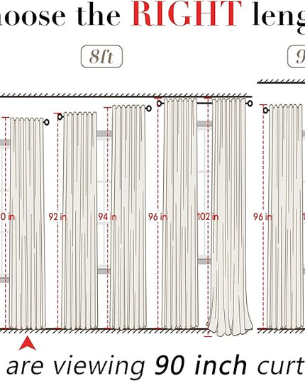 XTMYI Back Tab/Hook Belt Linen Cotton Sheer Curtains for Bedroom Living Room,70 Inch Wide,90 Inch Length 2 Panels,Olive Green