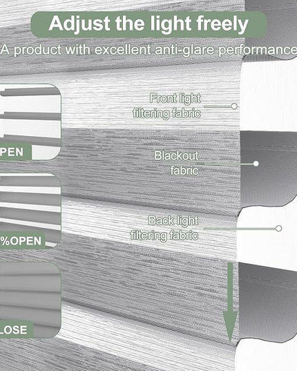 Zshine Automatic Shangri La Light Filtering Serenity Sheer Roller Shades Free Dimming Rechargeable Motorized Compatible with Homekit Siri Alexa (83021G Earthy Grey)