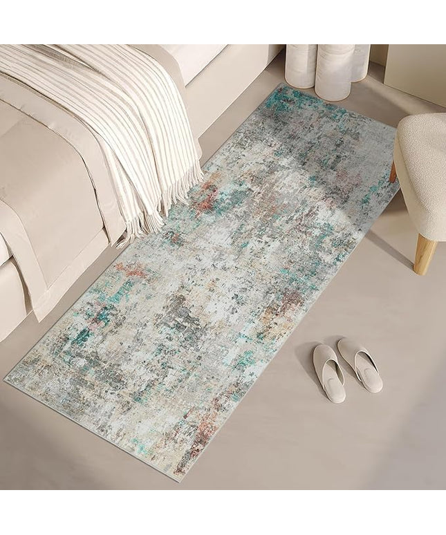 Modern Abstract 2x7 Runner Rug Washable Non Slip Stain Resistant Rug for Hallway Kitchen Bedroom Non Shedding Low Pile Indoor Floor Cover,Colorful