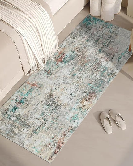 Modern Abstract 2x10 Runner Rug Washable Non Slip Stain Resistant Rug for Hallway Kitchen Bedroom Non Shedding Low Pile Indoor Floor Cover,Colorful