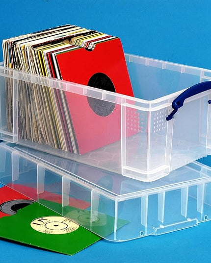 Really Useful Box 9 Liter Stackable Storage Container w/XL Snap Lid & Built-In Clip Lock Handles for Home or Office Organization, Clear (12 Pack)