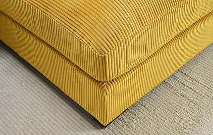 Luxe Oversized Two-Piece Sectional Couches for Living Room, 102.4-Inch L Shaped Sofa with Chaise, Upholstered with Corduroy Fabric, Ginger Yellow -Left Facing