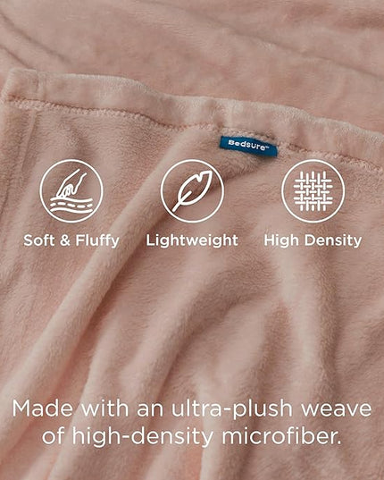Bedsure GentleSoft Fleece Blankets Queen Size Dusty Pink - Bed Blanket Soft Lightweight Plush Fuzzy Cozy Luxury Microfiber, 90x90 inches
