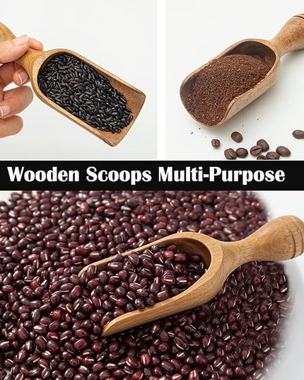 Big Coffee Scoops Shovel,Large Ground Coffee Scoop 3PCS Large Wooden Scoops for Jars 5.9″ Acacia Measuring Spoons for Coffee, Kitchen Scoop for Tea,Coffee, Powder, Bath Salts,Laundry -Multifunctional