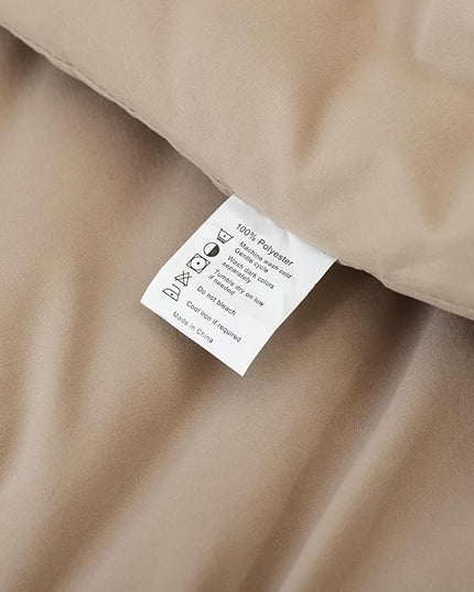 ROSGONIA California King Comforter Set Taupe Brown, 3pcs (1 Boho Tan Cal King Comforter & 2 Pillowcases), Soft Bedding Lightweight Bedspread Blanket