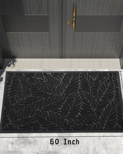 Yimobra 60x36 Large Door Mat Outdoor Indoor, All-Season Waterproof Door Mat Outside Entrance, All-Weather Non-Slip Outside Doormat for Garage Patio Entryway, Black