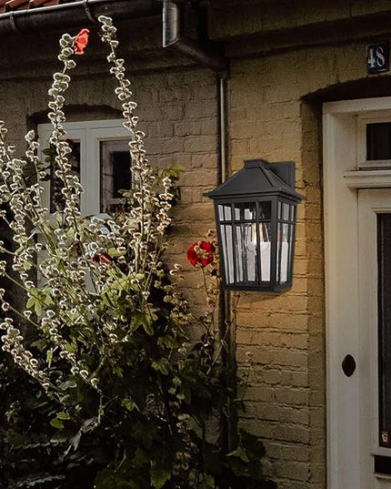 Darkaway 2pcs Outdoor Sconce Lights Wall Light Fixtures, 14inch Large Porch Light Outdoor Wall Anti-Rust Black Aluminum with Glass for Patio Yard Doorway Garage