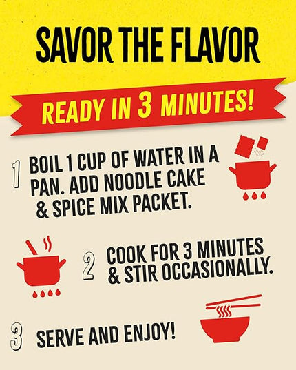 Maggi Chinese Spicy Garlic Noodles, Instant Ramen Noodles, 3 min, Vegetarian, Halal, Kosher, 24-Pack
