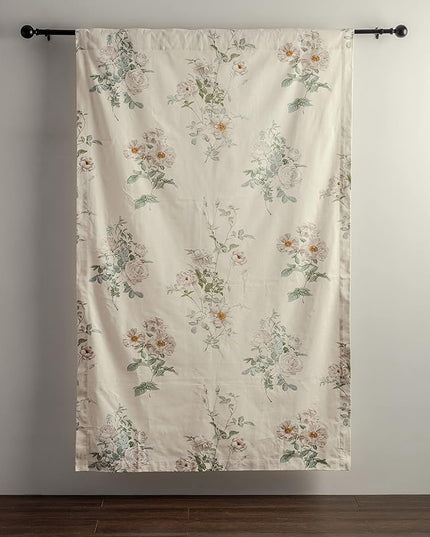 Maison d' Hermine Curtains for Living Room 100% Cotton 124 inch Length One Panel Light Filtering Curtains for Bedroom Windows with Rod and Loop Pockets Drapes (Villette Dove Grey, 50" W x 124" L)