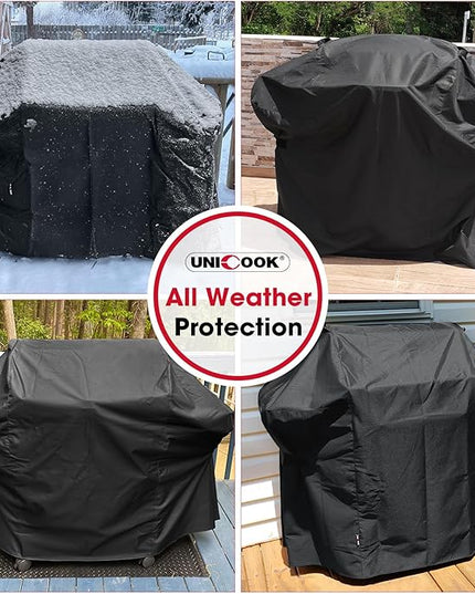 Unicook 52 Inch Grill Cover for Weber Spirit 200 and 300 Series, Gas BBQ Cover for Outdoor Grill, Heavy Duty Waterproof Fade Resistant, Compared to Weber 7106