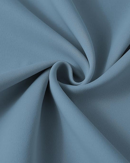 KEQIAOSUOCAI 2 Panels Pinch Pleats Curtains 72 Inches Long, Heat and Full Light Blocking Thermal Insulated Drapes for Nursery Bedroom,Dusty Blue,40" W x 72" L