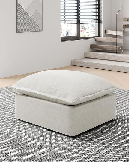 Ottoman,Down Fill Comfort Footrest,L Shape U Shape Cloud Modular Sectional Sofa for Living Room,Apartment,Office,Gray