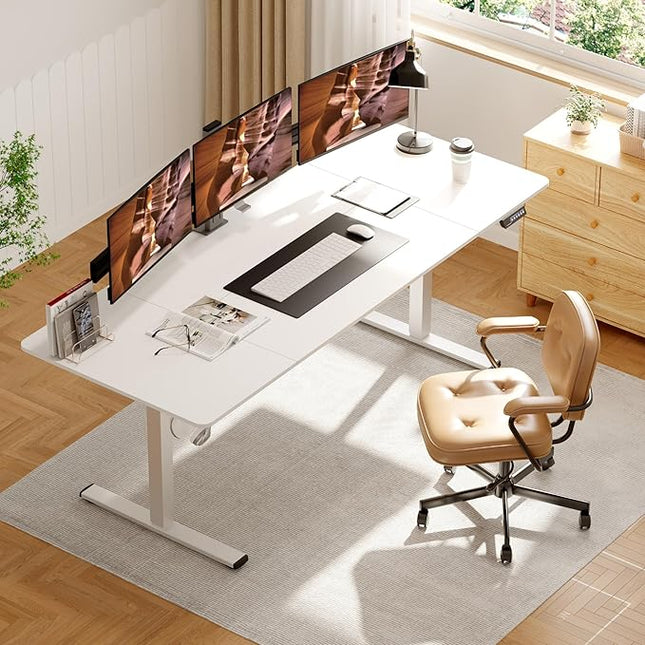 Adjustable Standing Desk, Large 79x31 Inches Standing Desk with Cable Management, Height Adjustable Home Office Computer Desk with Memory Preset&Charging USB Port&Sedentary Reminder