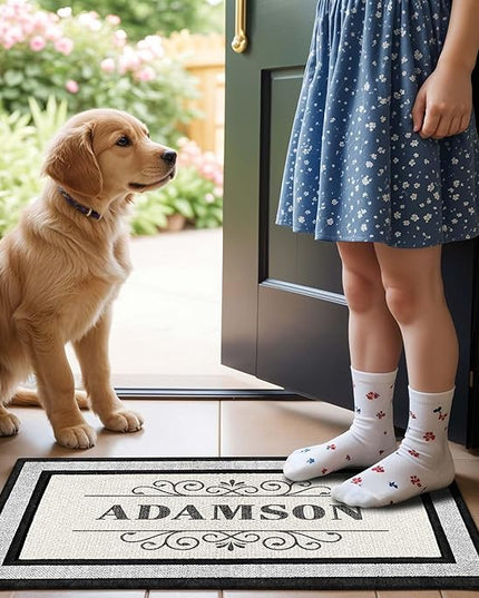 My Sign Center Door Mat, Personalized Doormat, Custom Welcome Mat for Front Door, Indoor/Outdoor,Housewarming Gift, Heavy Duty Slip Resistant Backing, 18x30 Inches, Polyester Top Made in USA