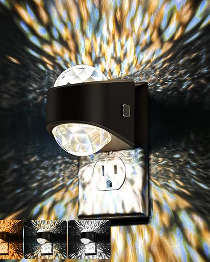 Briignite Night Light Plug into Wall, Color Changing Night Light for Kids, 3CCT Diamond Design with Galaxy Star Projector, Dusk to Dawn Sensor for Nursery Bathroom Bedroom Gaming Room Decor Gift