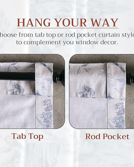 Maison d' Hermine Curtains for Living Room 100% Cotton 108 inch Length Two Panels Light Filtering Curtains for Bedroom Windows with Rod and Loop Pockets Drapes (Equinoxe Blue, 50" W x 108" L)