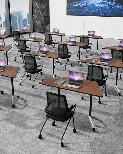 Conference Room Table with Flip-Top Design for Dynamic Meetings, Business Table Computer Desk with Heavy-Duty Frame,Foldable Seminar Meeting Tables for Home Office (2, D, 47.2IN)