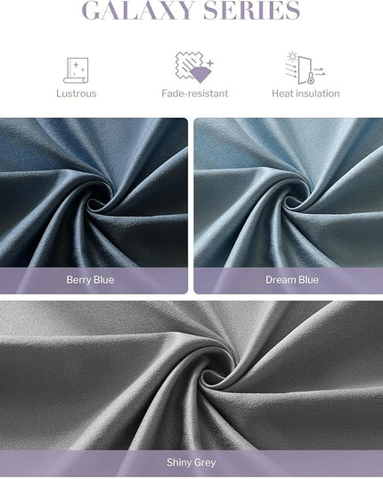 Graywind Hardwired Smart Curtains Compatible with Alexa Google Remote Control Motorized Drape for Sliding Door One-Way or Split Draw, Custom Width to 220" (Galaxy Series)