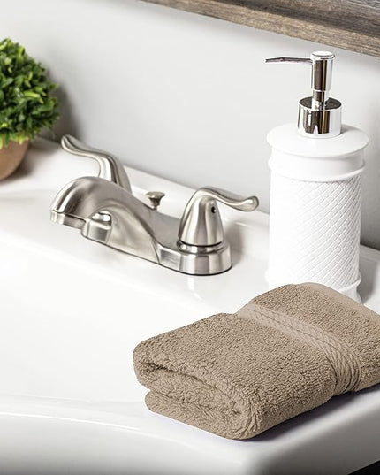 Superior Egyptian Cotton Pile 10 Piece Towel Set, Includes 2 Bath, 4 Hand, 4 Face Towels/Washcloths, Ultra Soft Luxury Towels, Thick Plush Essentials, Guest Bath, Spa, Hotel Bathroom, Latte