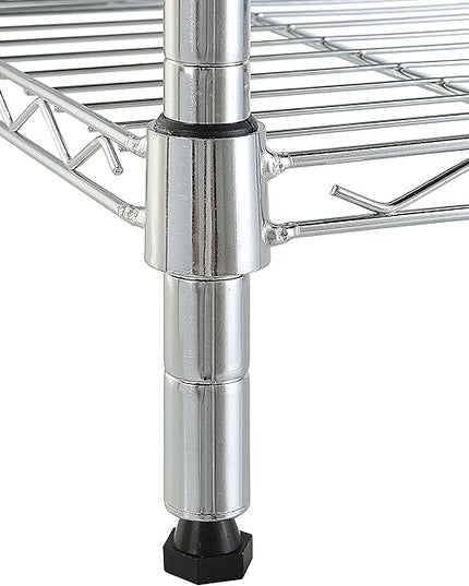 Amazon Basics 5-Shelf Tower Adjustable Storage Shelving Unit, Chrome, 16 D x 16 W x 54 H in