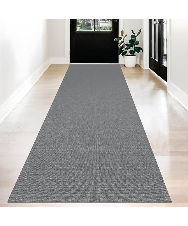 KOZYFLY Washable Runner Rug 3x12 ft Hallway Kitchen Runner Rugs with Rubber Backing Bobo Non Slip Entryway Runner Indoor, Long Carpet Runners for Hall Kitchen Entryway, Grey