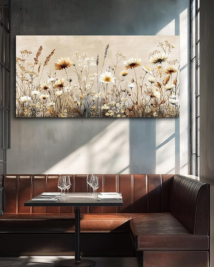 XIGUANGART Large Wall Art for Living Room Floral Wall Decor Wildflowers Pictures Modern Farmhouse Painting Canvas Art Prints Flowers Vintage Artwork For Bedroom Office Framed Home Aesthetics 30"X60"