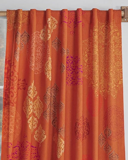 Maison d' Hermine Curtains for Living Room 100% Cotton 108 inch Length One Panel Light Filtering Curtains for Bedroom Windows with Rod and Loop Pockets Drapes (Versailles Louvre, 50" W x 108" L)
