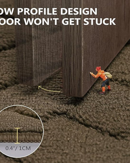 hicorfe Front Door Mat Outside Entrance,20"x31.5" Absorbent Muddy Dirt Resist Welcome Door Mats Outdoor Indoor,Stain and Fade Resistant,Non Slip Backing Entry Mat Doormat for Entryway(Latte)